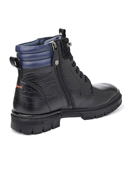 Forte Leather Lace-Up Boots for Men Big Size
