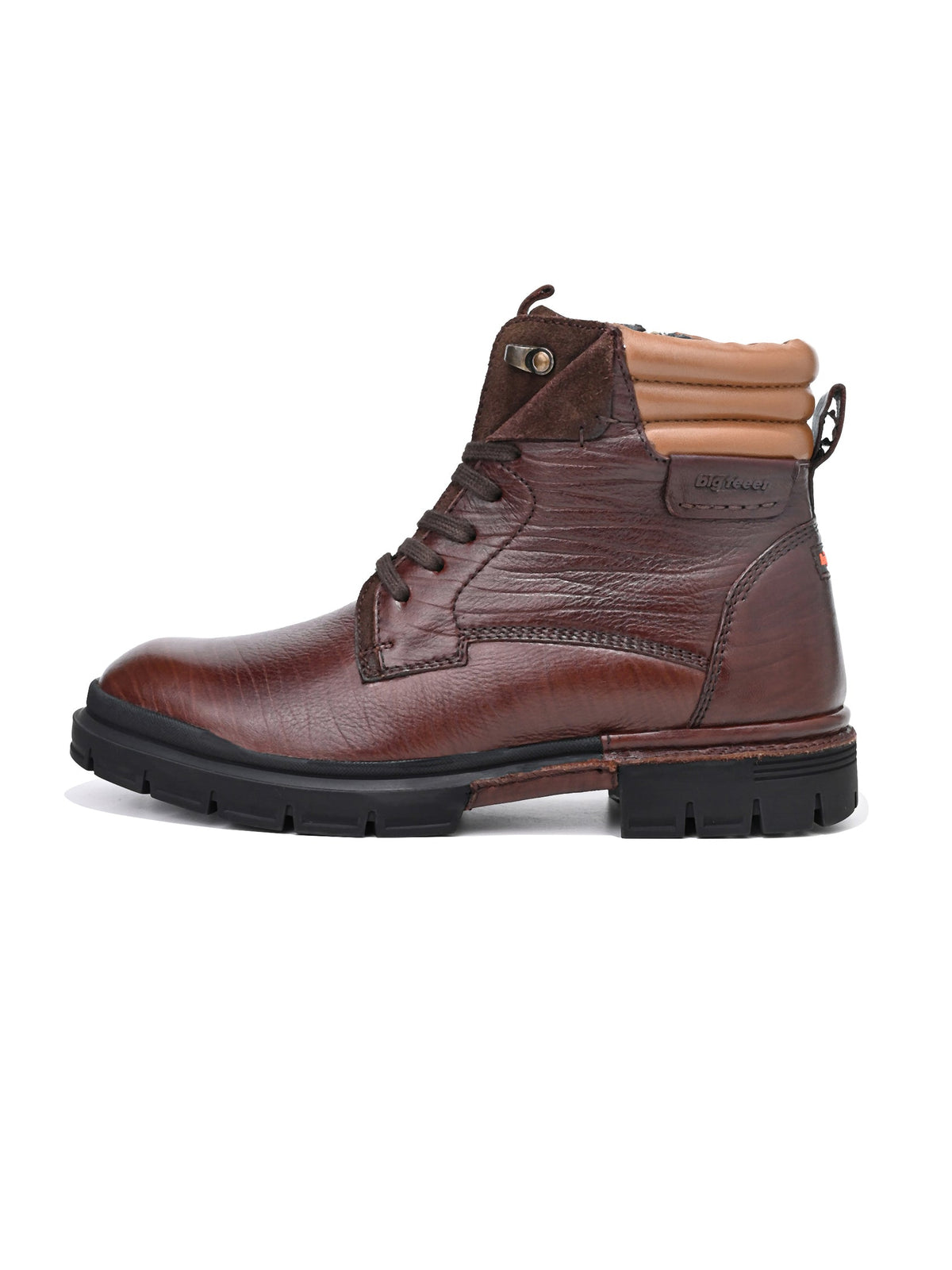 Forte Leather Lace-Up Boots for Men Big Size
