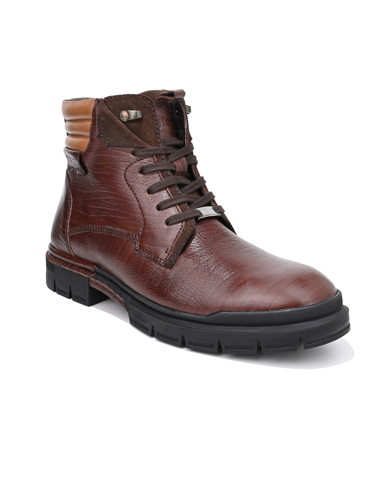 Forte Leather Lace-Up Boots for Men Big Size